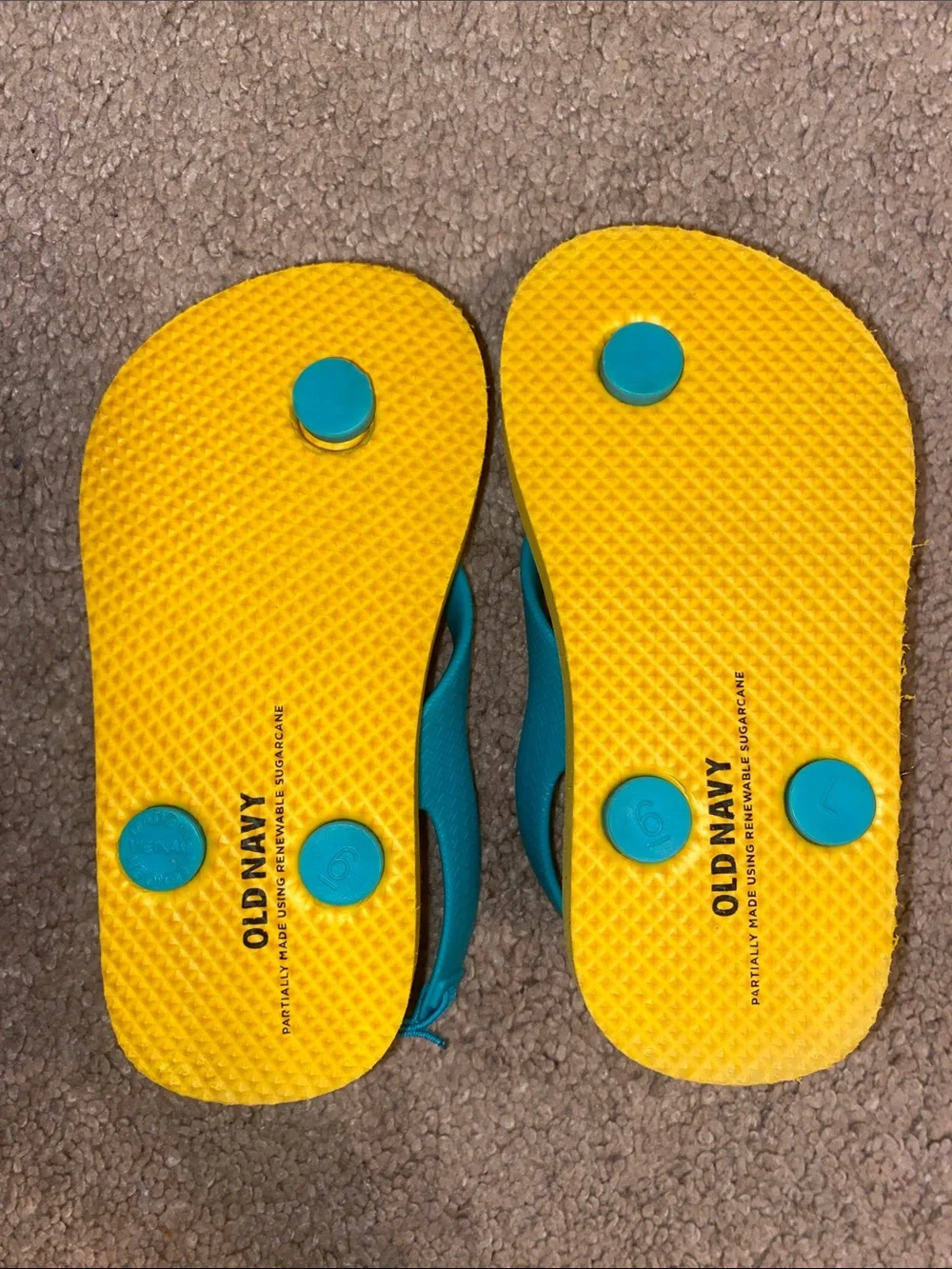 Old Navy Yellow and Teal Kids Sandals